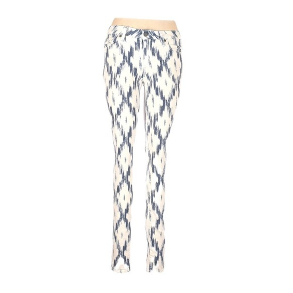Paige 28 Verdugo Ultra Skinny white southwestern boho retro pattern jeans‎